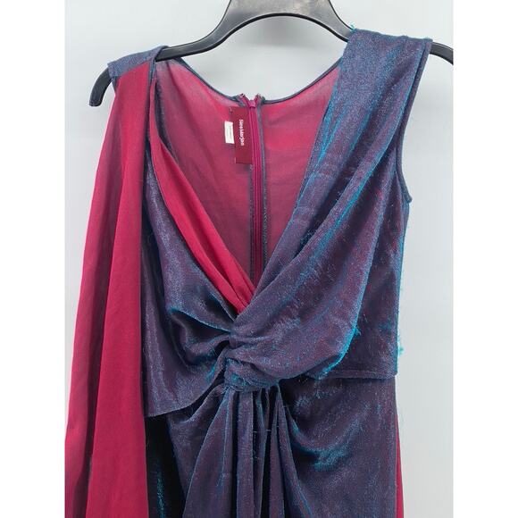 SIES MARJAN Women's Purple-Pink Iridescent Sheer Twist-Front Mini Dress SZ S - Picture 4 of 11